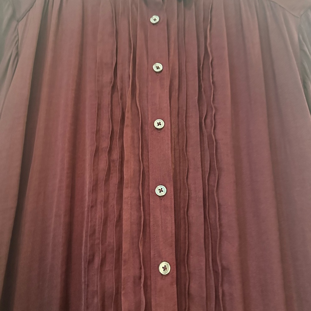 Anthropologie Burgundy Blouse - Picture 3 of 8
